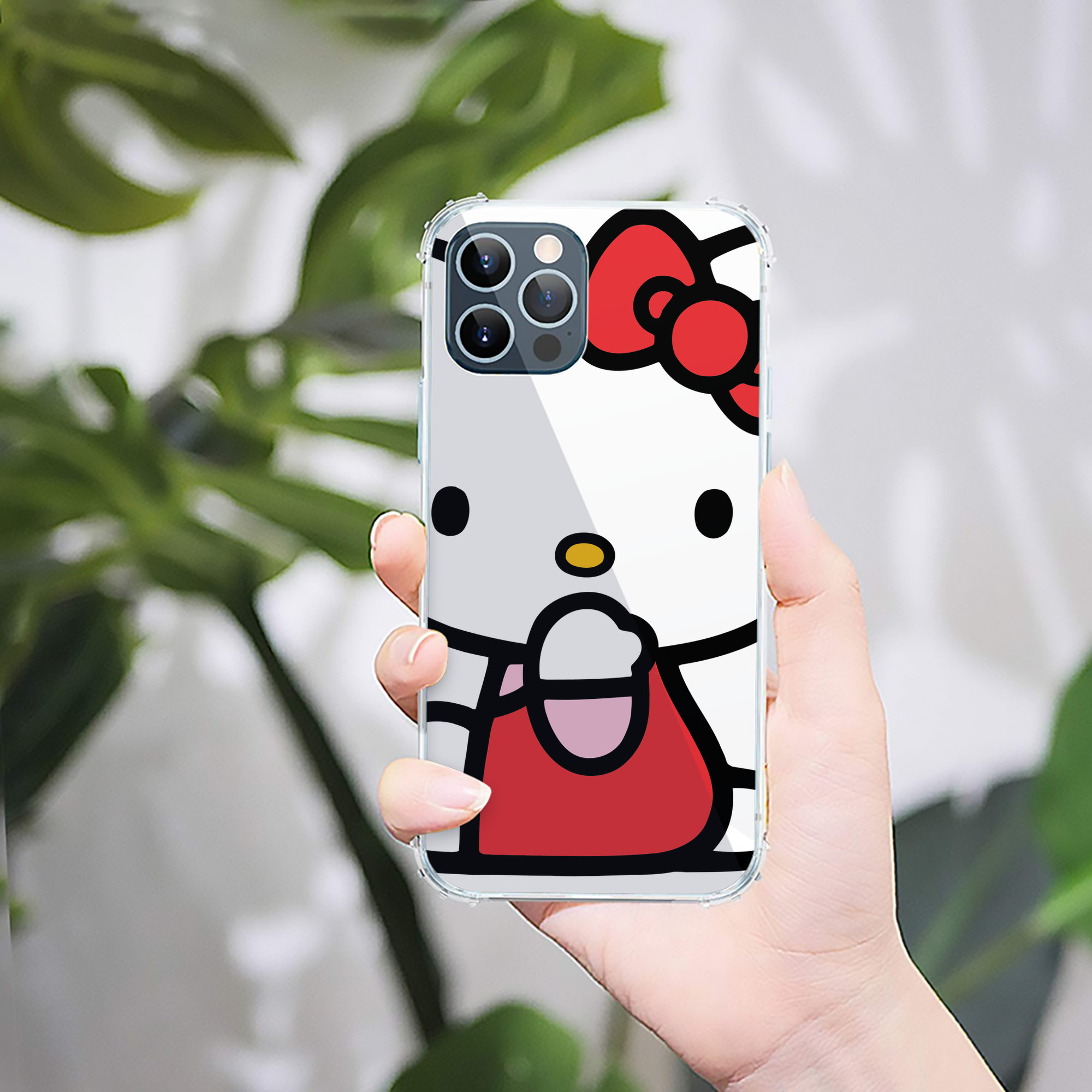 （画像用） Hello Kitty ハローキティ 【iPhone 12シリーズ対応】透明スマホケース（クリアソフトケース）